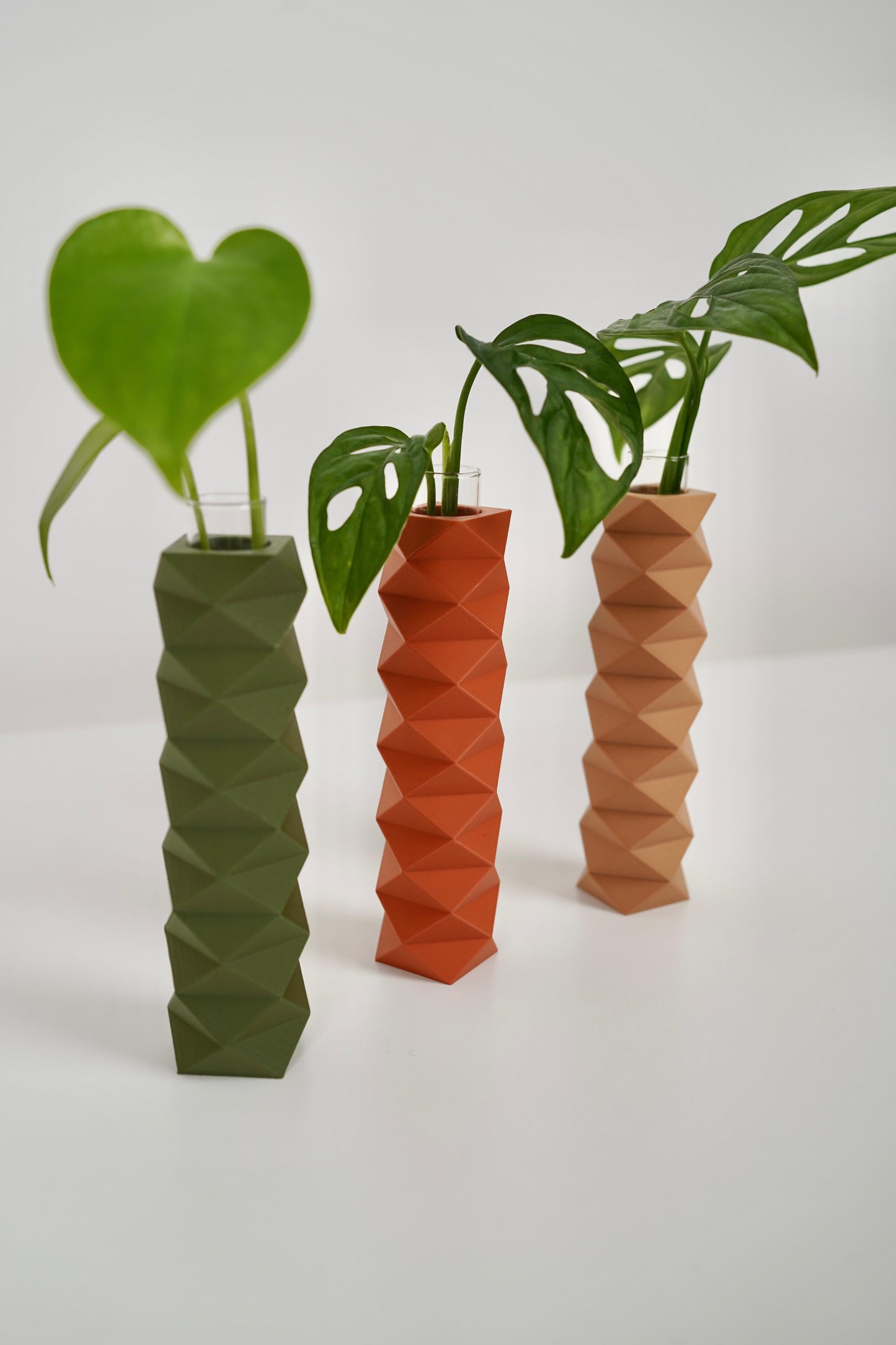 Origami propagation vase set — 3‑piece