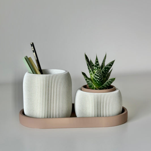 🌿STRAMEL Duo – Planter & Pen Holder Set