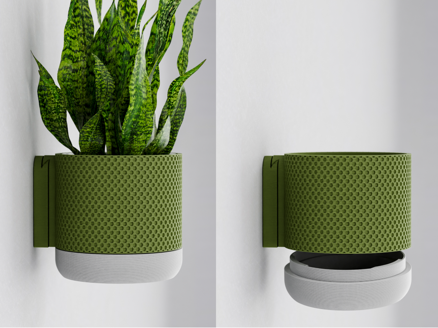 Wall Planter with hidden drip tray